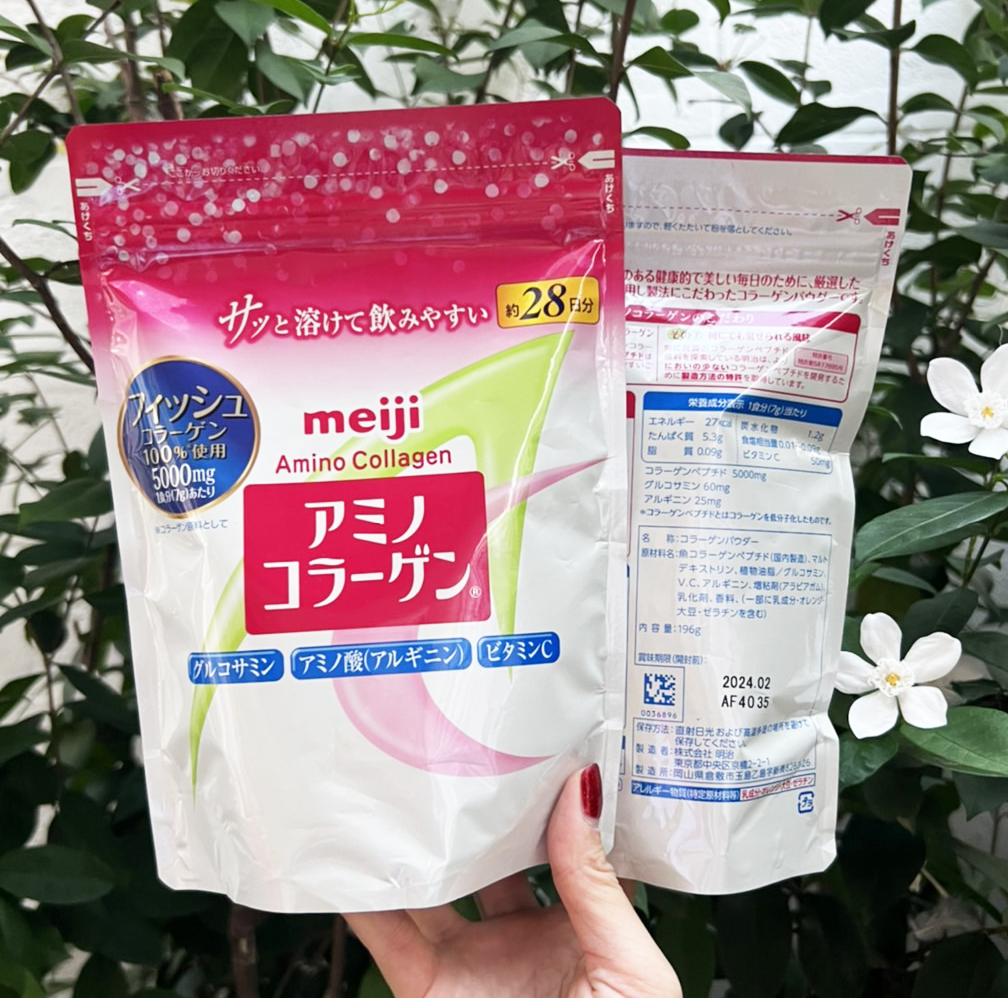 Meiji Amino Collagen ขนาดบรรจุ : 196 g. ทานได้ 28 วัน