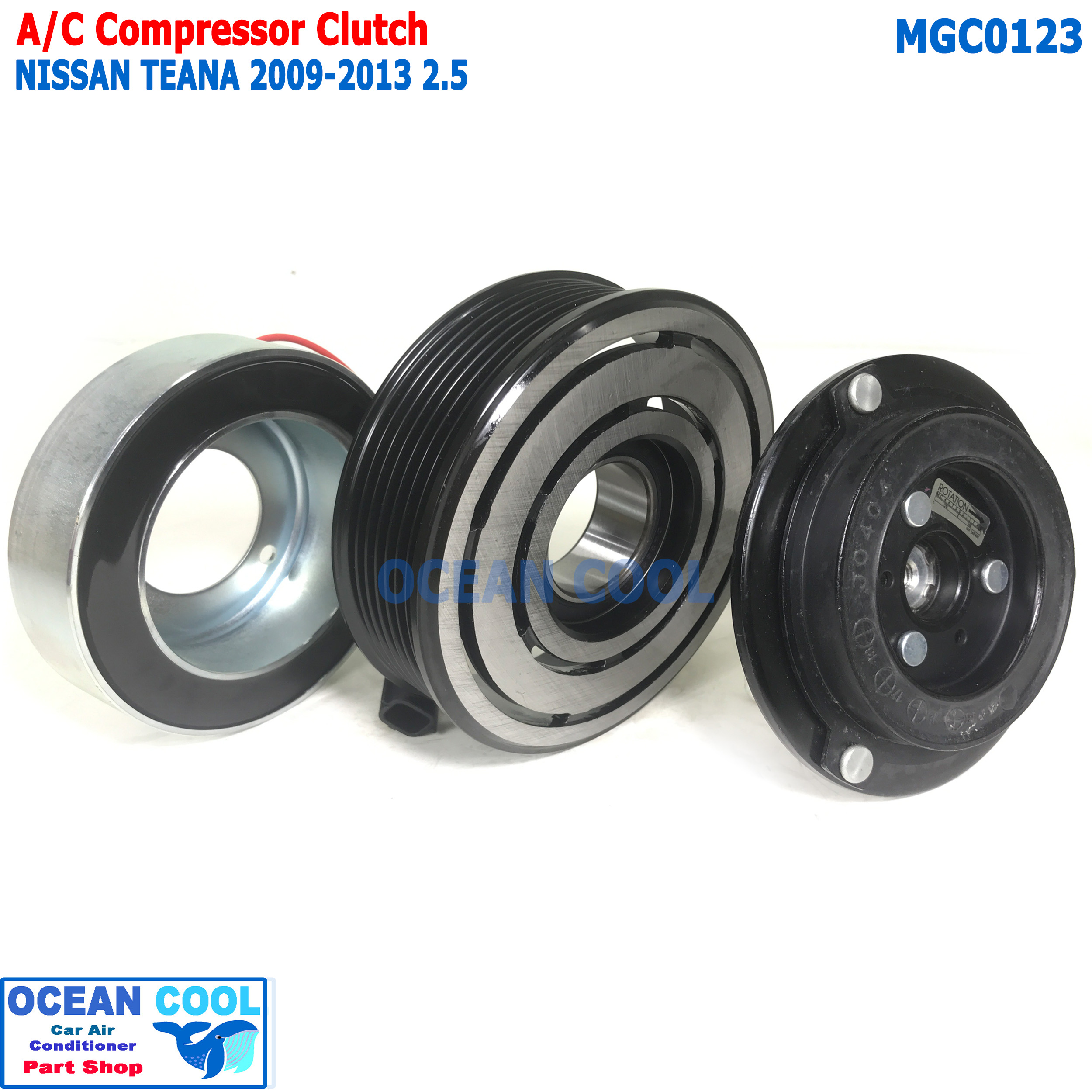 คลัชคอมแอร์ นิสสัน เทียน่า 2009 - 2013 เครื่อง 2.5 MGC0123 AC Compressor Clutch Nissan TEANA หน้าคลัชคอมแอร์ ครัชคอมแอร์ หน้าครัชคอมแอร์ นิตสัน เทียร์น่า