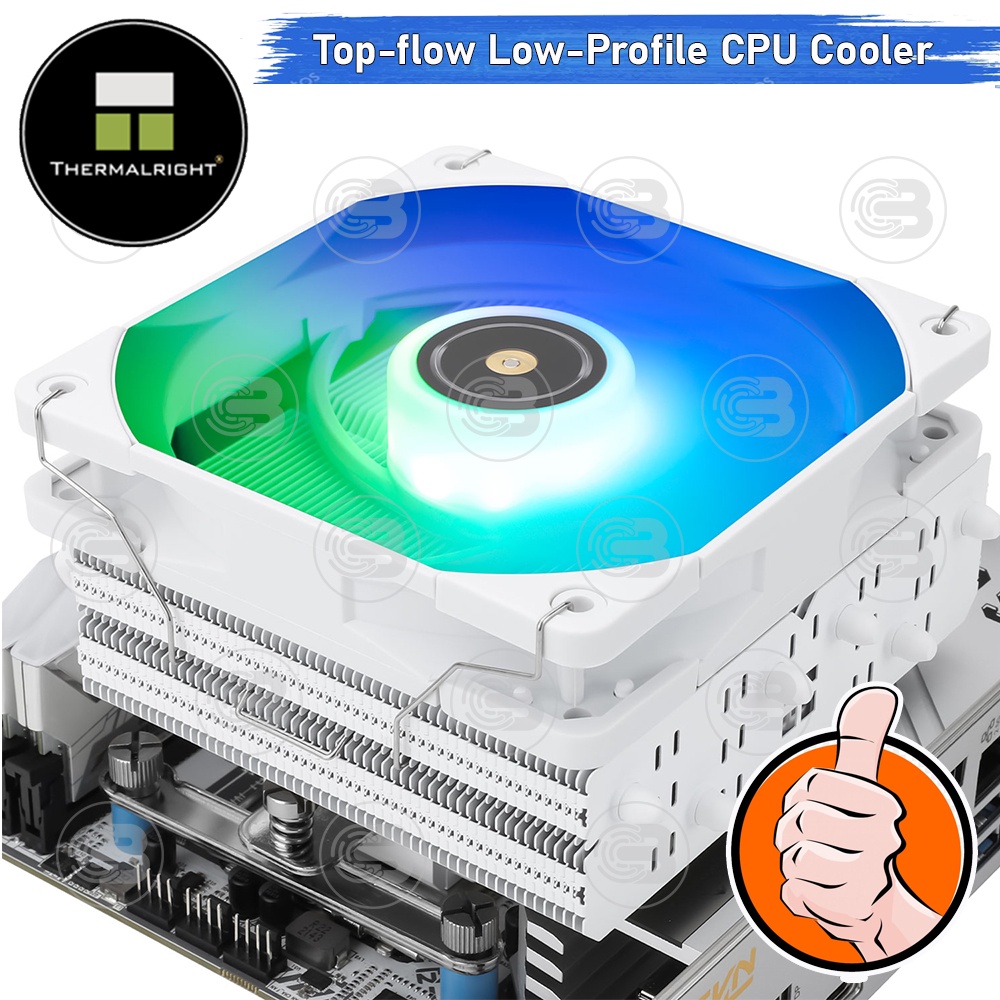 [CoolBlasterThai] Thermalright SI-100 WHITE ARGB Low-Profile CPU Cooler with 6 Heatpipes ประกัน 6 ปี