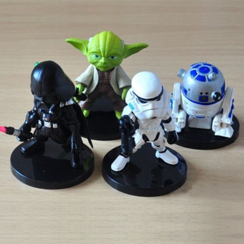 Figure 4 ตัว Darth Vader, R2-D2, Marter Yoda, Storm trooper ขนาด 3 นิ้ว - Star Wars