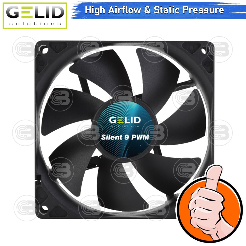 [CoolBlasterThai] GELID Silent 9 PWM Black PC Fan Case size 90 mm. ประกัน 3 ปี (FN-PX09-21)