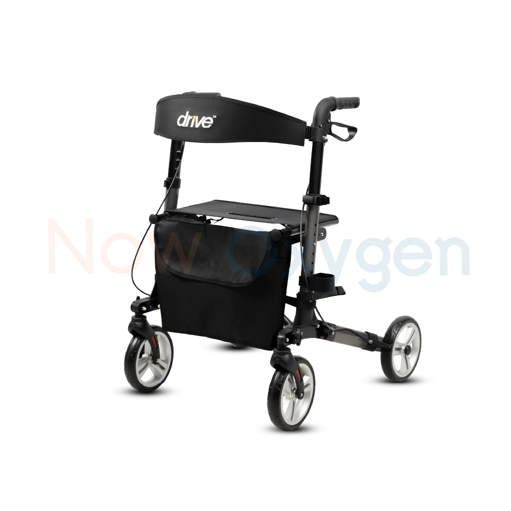 รุ่นใหม่ Moka Grey Rollator แบรนด์ Drive Medical (Debilbiss) วอล์คเกอร์ 4 ล้อ อุปกรณ์ช่วยพยุงเดิน อุปกรณ์ฝึกเดิน รับประกัน 2 ปี