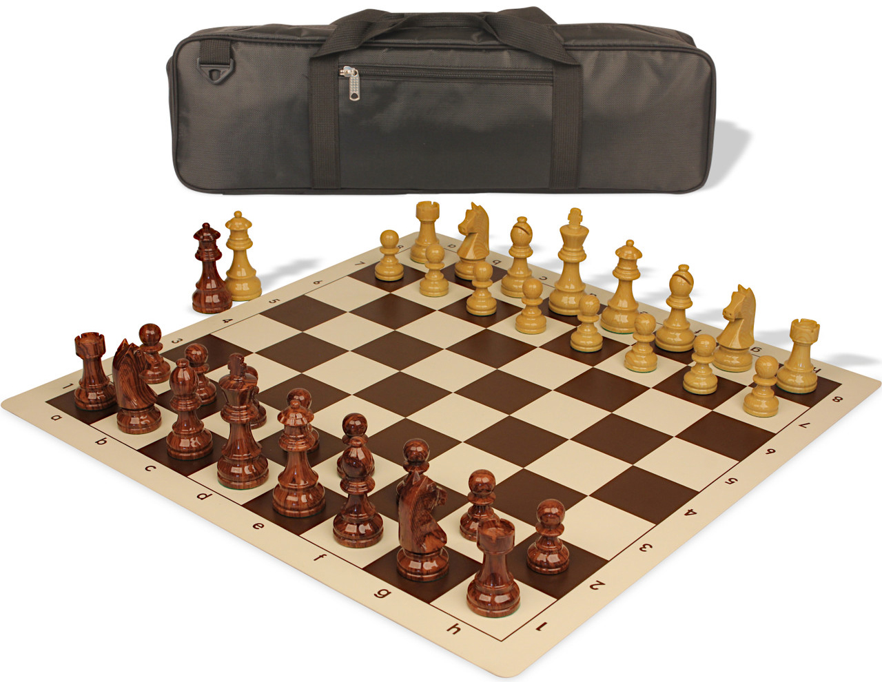 ชุดหมากรุกสากล German Knight Series Chess Set - Polish Wood Grain