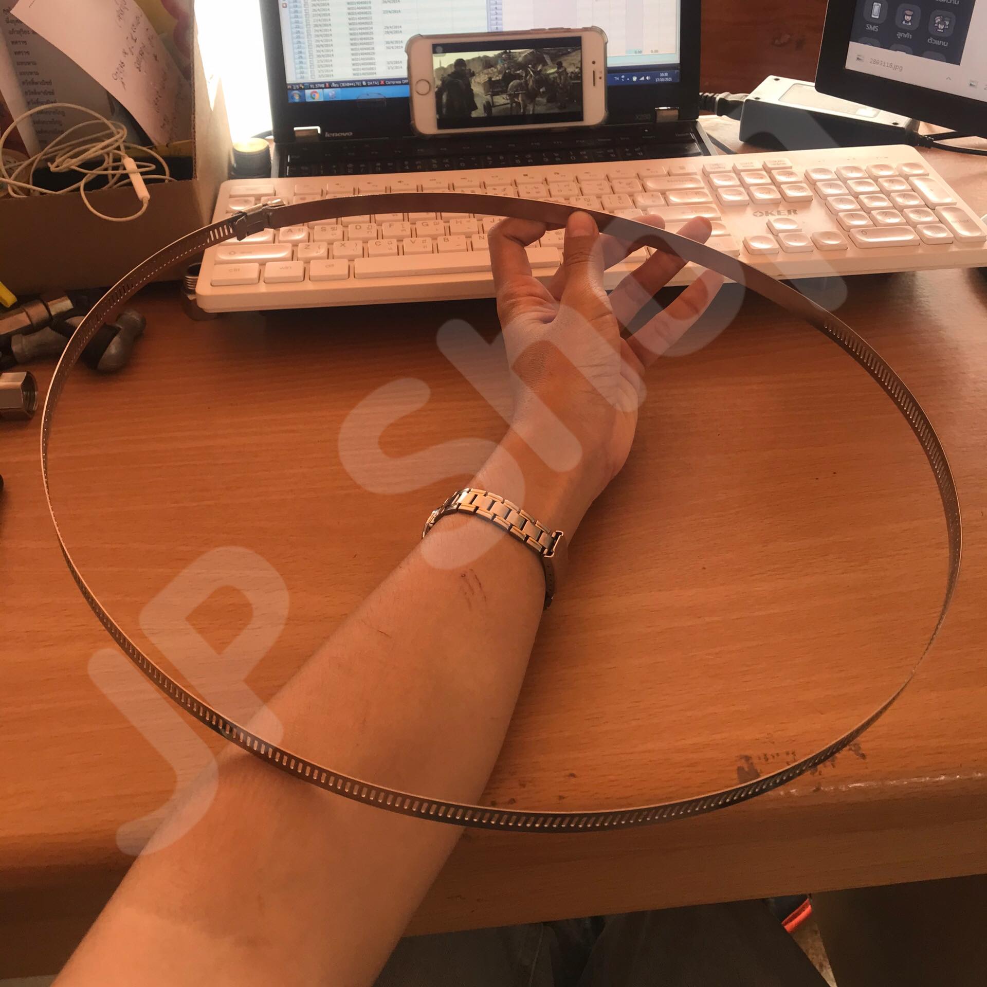 ปลอกรัดเส้นผ่านศูนย์กลาง330 (12 มม.) แคลมป์รัดท่อสแตนเลส 304 #00330