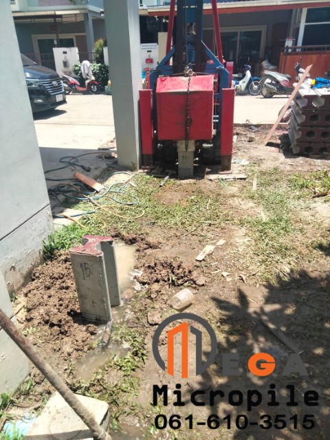 ตอก เสาเข็มไมโครไพล์ I22 ต่อเติมบ้าน พื้นที่ข้างบ้าน