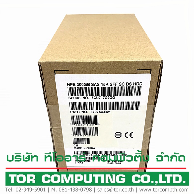 NEW HP 870753-B21, 870792-001 [TorCompTH Thailand - ขาย จำหน่าย ราคา] HP 300GB 15K 12G SAS 2.5IN HDD for G8-G10