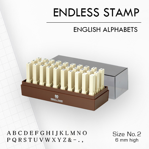 SANBY ตรายางประกอบได้ ชุดอักษรอังกฤษ 30 ตัว #2 (ขนาดอักษร 6 มม.) ENDLESS STAMP Size No.2 (EN-E2)