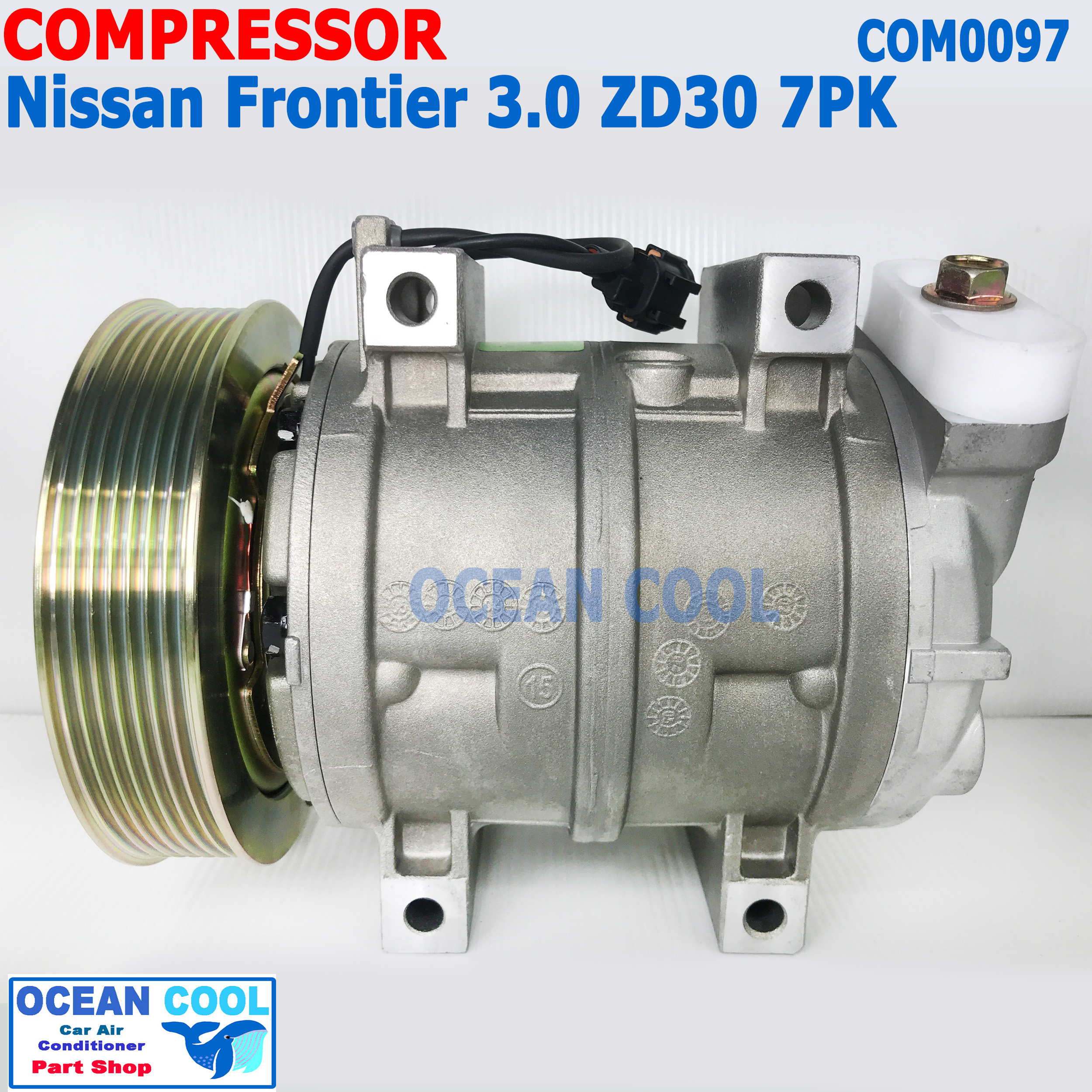 คอมเพลสเซอร์ นิสสัน บิ๊กเอ็ม ฟรอนเทีย ZD30 สายพาน 7pk MIJ-T043-6 COM0097 Compressor ForNissan Frontier 3.0 2004 คอมแอร์ คอม คอมเพสเซอร์ อะไหล่แอร์