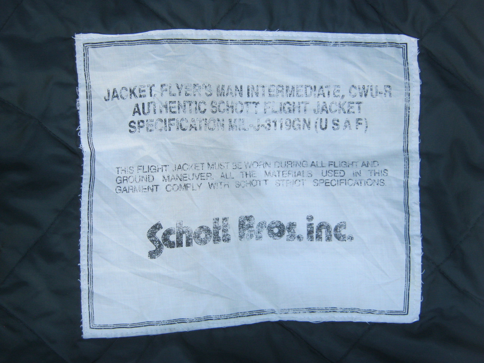 CWUR2 USAF JACKET, FLYER'S MAN INTERMEDIATE, CWU-R AUTHENTIC 🇺🇸 SCHOTT FLIGHT JACKET