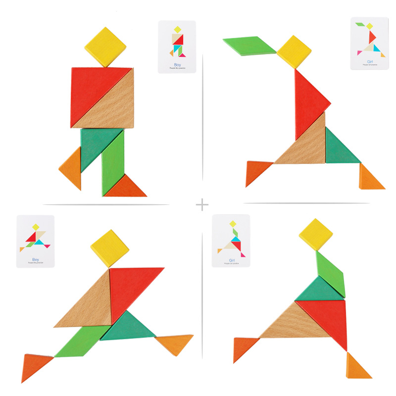 แทนแกรมไม้ Colorful Tangram