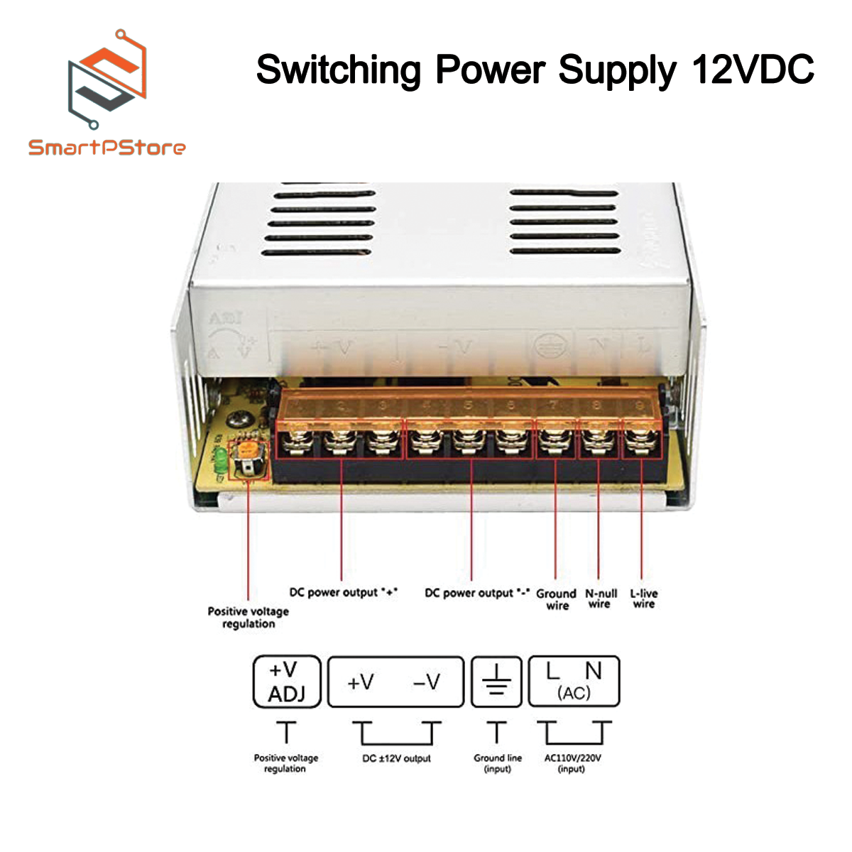 Switching Power Supply สวิตชิ่งเพาเวอร์ซัพพลาย 12VDC 2A-20A