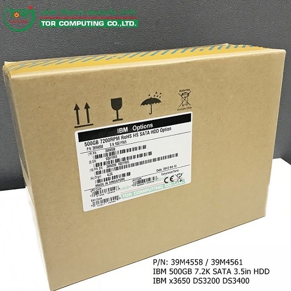 IBM 39M4558 39M4561 [TorCompTH - ขาย จำหน่าย ราคา] IBM 500GB 7.2K SATA 3.5in HDD for IBM x3650, DS3400, EXP3000