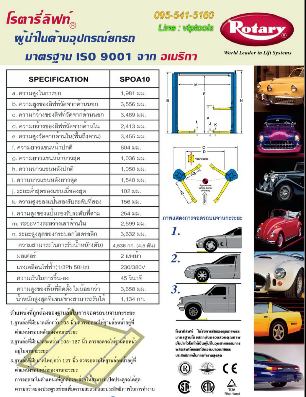 ลิฟท์ยกรถสองเสาRotary (USA)