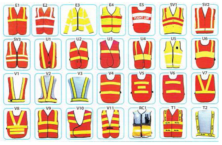 เสื้อกั้กสะท้อนแสง เสื้อกั้กหน่วยงานชนิดต่างๆ