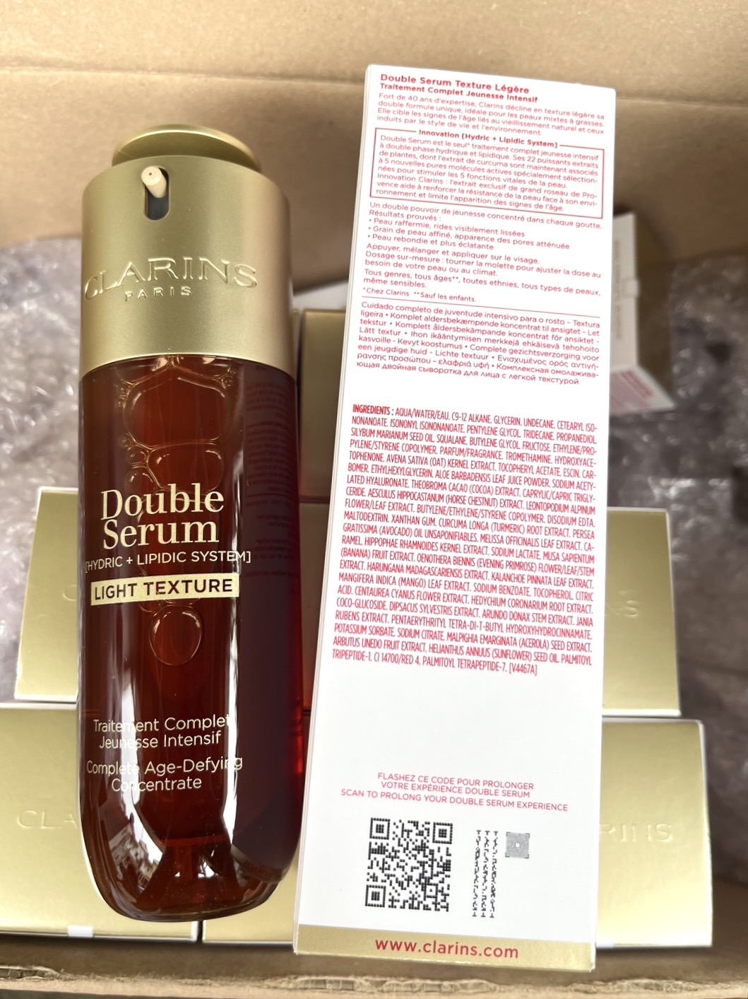 Clarins Double Serum Light Texture 100ml. กล่องเทสเตอร์ เซรั่มรุ่นใหม่ 2025 สูตรไลท์