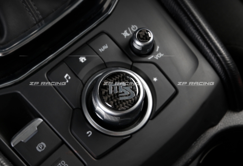 ฝาครอบปุ่มควบคุมหน้าจอวิทยุคาร์บนแท้ Mazda Speed สำหรับ Mazda 2, 3, CX-3, CX-5, CX-8