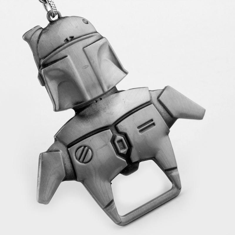 พวงกุญแจ ที่เปิดขวด โลหะ Boba Fett สีเงิน - Star Wars Keychain