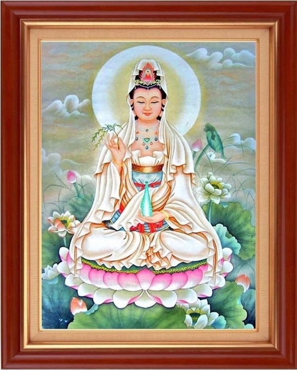 ชุดปักครอสติช ลายพระโพธิสัตว์กวนอิม (งานปักเต็มลาย ไม่มีเดินเส้น) ขนาด 72*93 ซม.ผ้าครอสติช 11CTพิมพ์ลายปักเต็มลายผ้า+ไหมคอตตอน 60 สี+ผังลาย+เข็ม