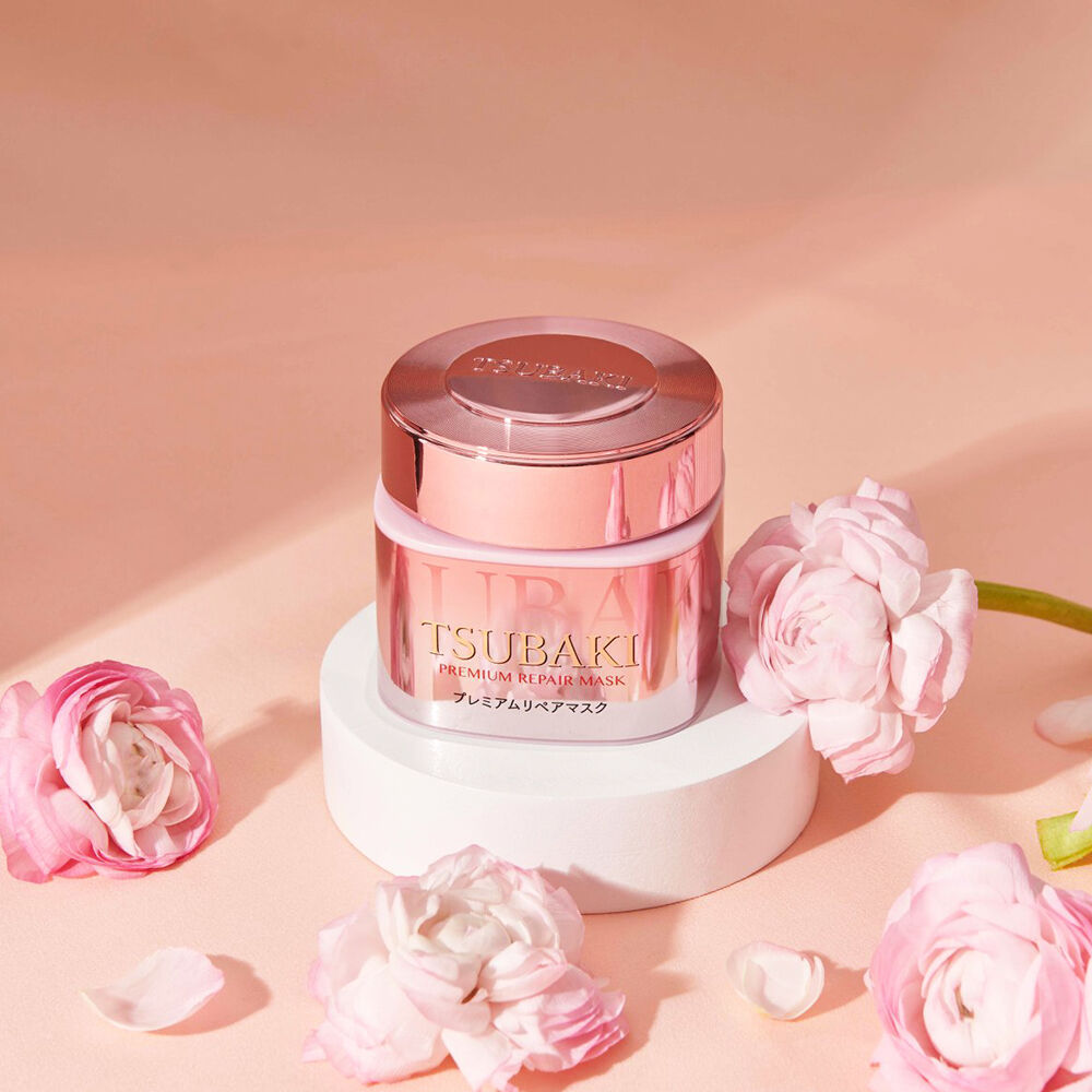TSUBAKI Spring Camellia Hair Mask 180g. มาส์กผม กระปุกชมพู