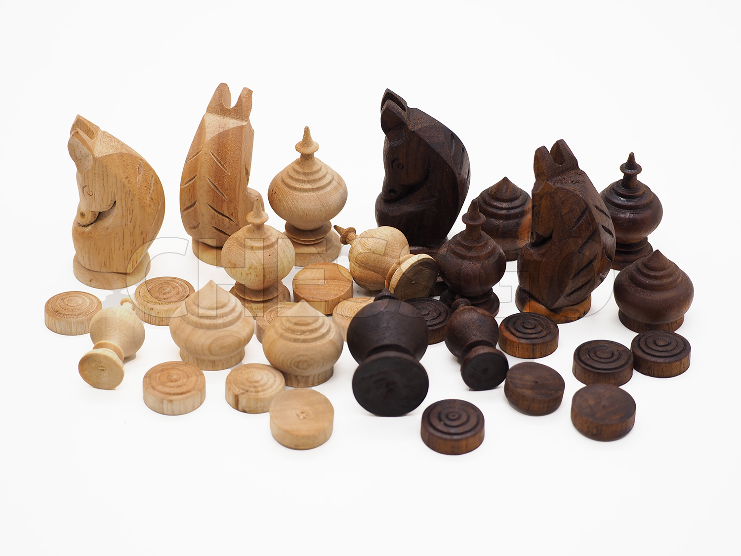 ชุดหมากรุกไทย(กระดานพลาสวูด+ตัวไม้รุ่นปกติ)