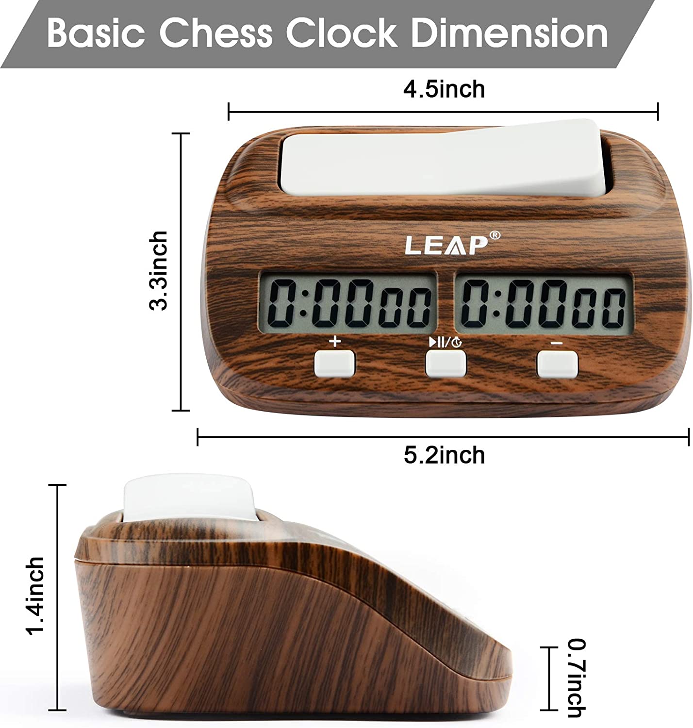 นาฬิกาจับเวลาหมากรุกแบบดิจิตอล Leap Digital Clock PQ9907s