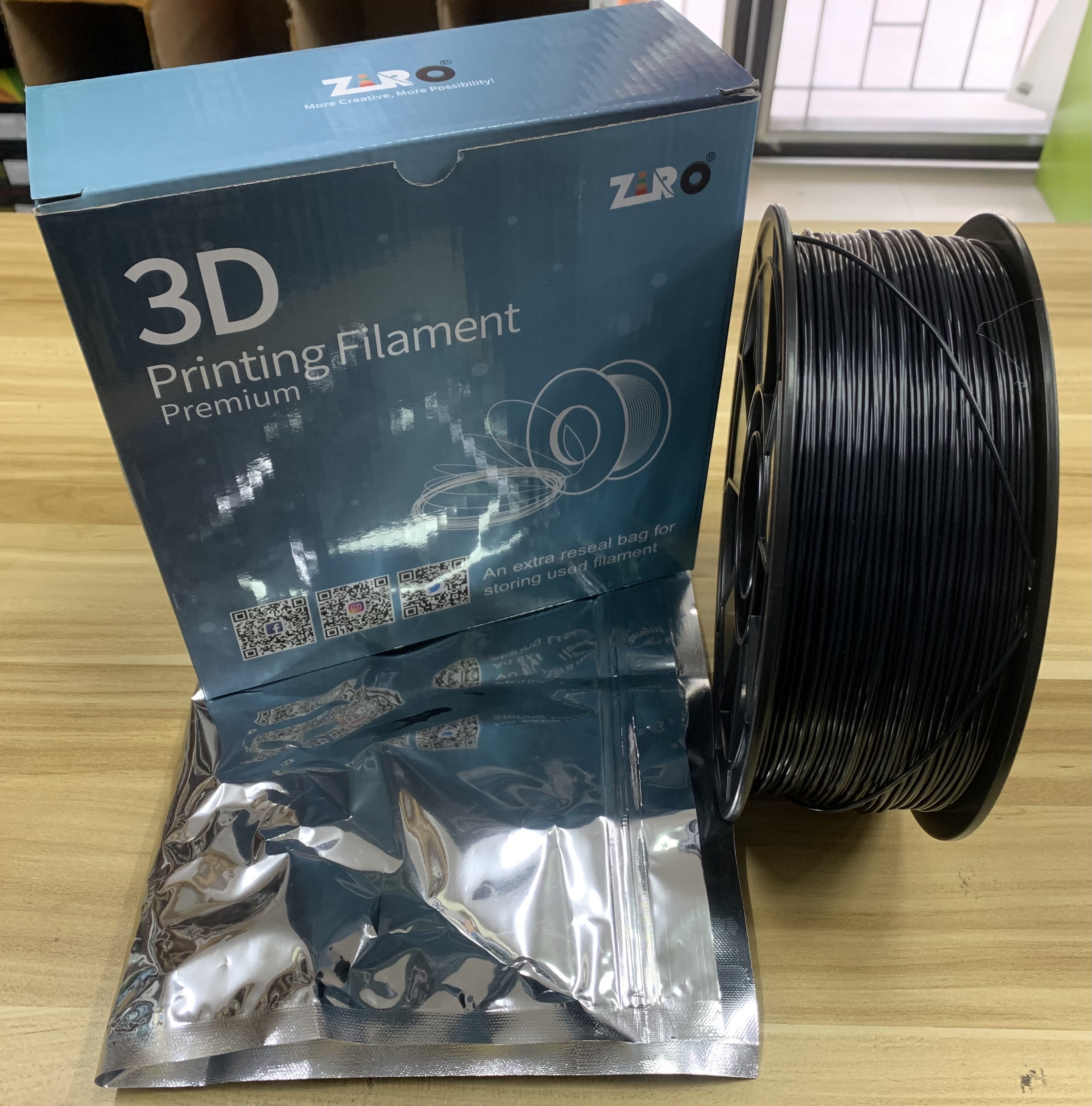 Ziro Filament เส้นพลาสติก ASA สีดำ Black 1.75mm 1kg