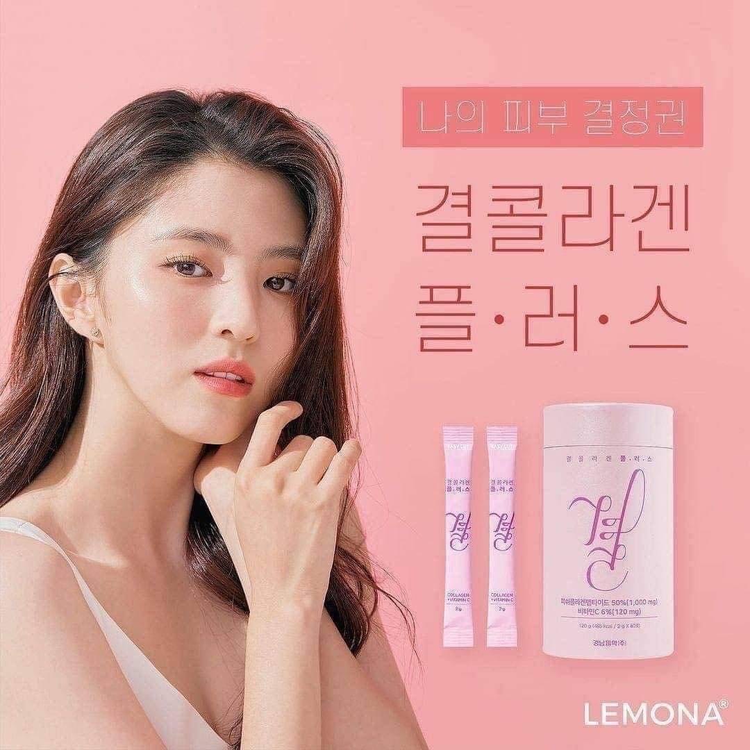 Lemona Gyeol Collagen 60 ซอง กระปุกชมพู-คอลาเจน1000mg+วิตามินซี120mg (1กระปุก) ฮันโซฮี