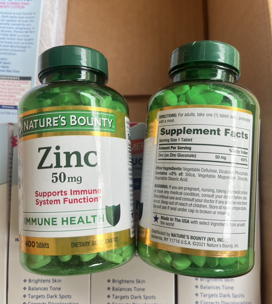 Nature's Bounty Zinc 50mg. อาหารเสริมสังกะสี