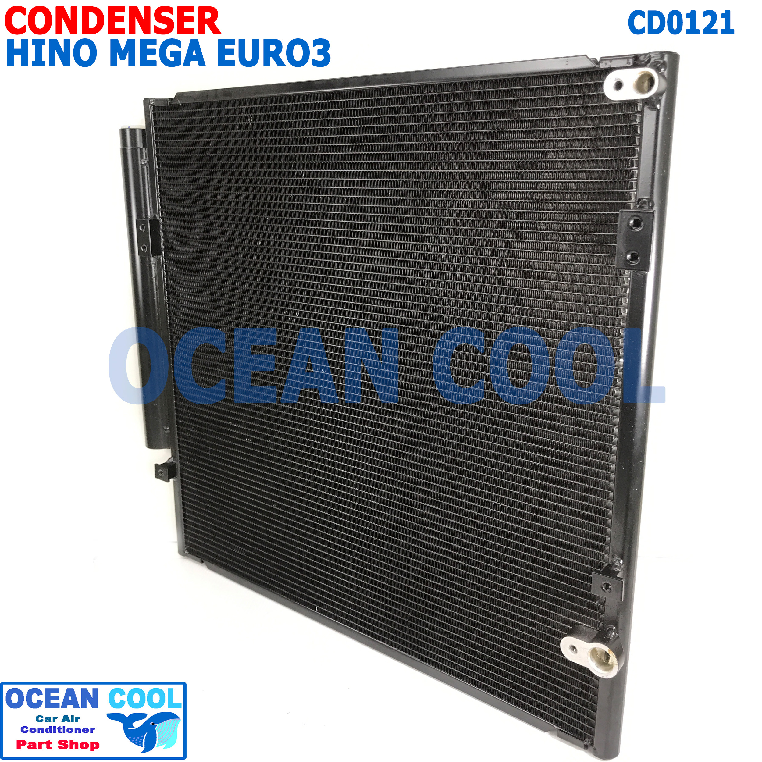 แผงแอร์ ฮีโน่ เมก้า ยูโร3 CD0121 Condenser For Hino MEGA EURO3 รังผึ้งแอร์ แผงรังผึ้ง แผงคอยล์ร้อน หัวสายขนาน คอยล์ร้อน MP5434