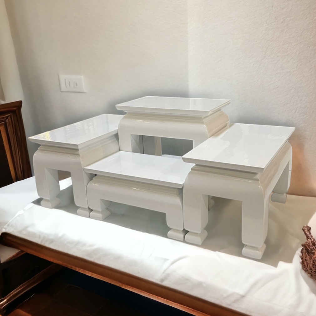 โต๊ะหมู่ชุดเล็ก หมู่ 4 หน้า 5 ด้านขาว ขาตุ่ม