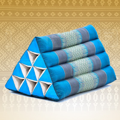 หมอนสามเหลี่ยม 10 ช่อง50x28x30Cm Tri-angle kapok 100%Traditional Floor Cushions 10 holes.