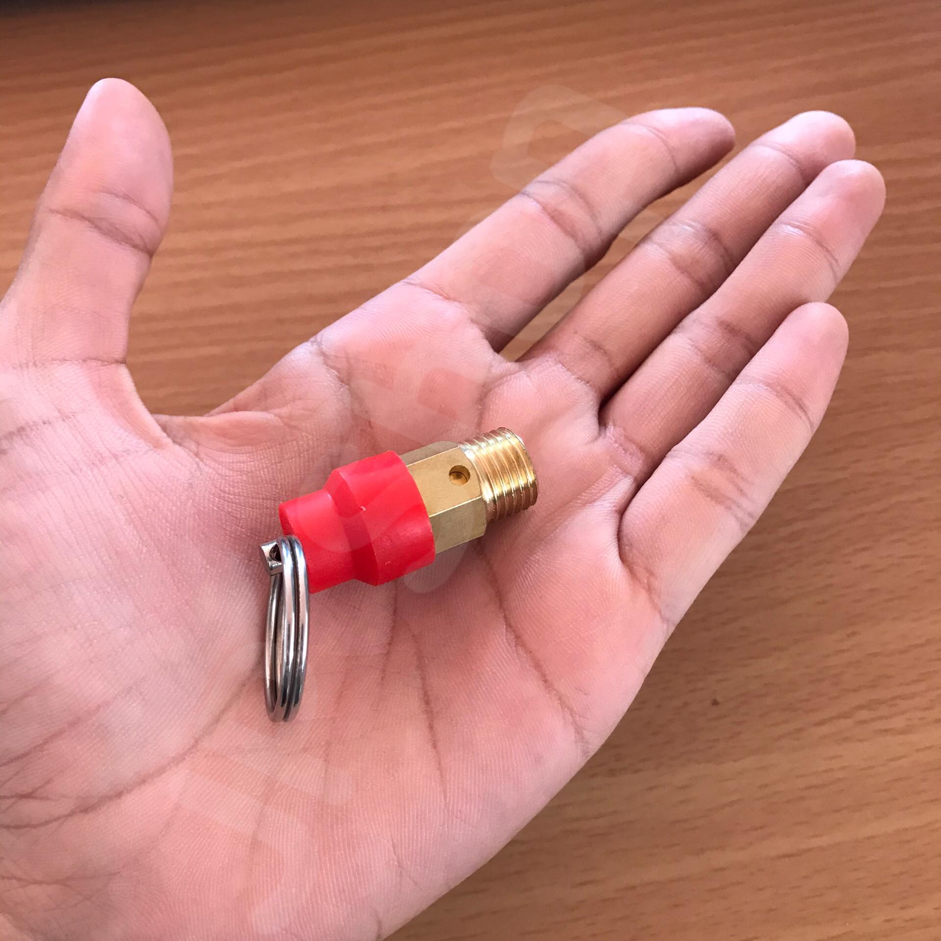 เซฟตี้วาล์ว โปโลลม ปั๊มลม เกลียวนอกNPT หุนสั้น Red Hat BV-2 ทองเหลือง #1023