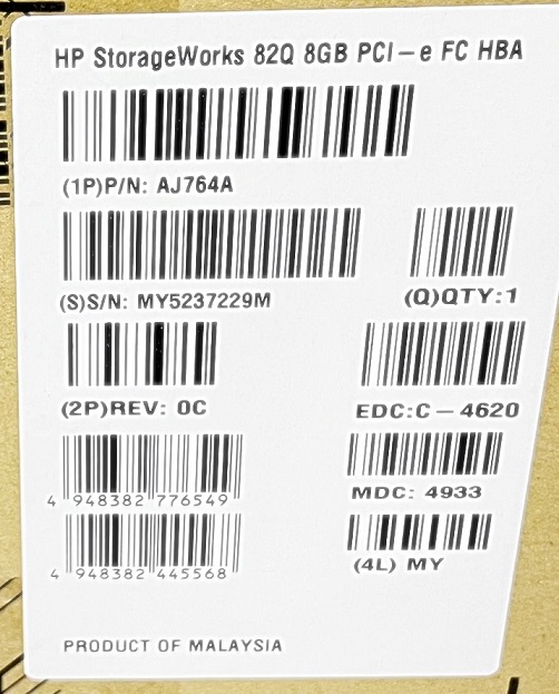 NEW HP AJ764A / 489191-001 / 584777-001 [TorCompTH Thailand - ขาย จำหน่าย ราคา] HP QLogic 8Gb Dual Channel PCI-e 2.0 FC HBA with 2x SFP module