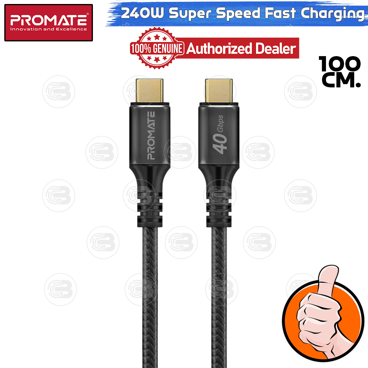 [CoolBlasterThai] PROMATE 240W Super Speed Fast Charging USB-C Cable (PowerBolt240-1M) (2Y Warranty)