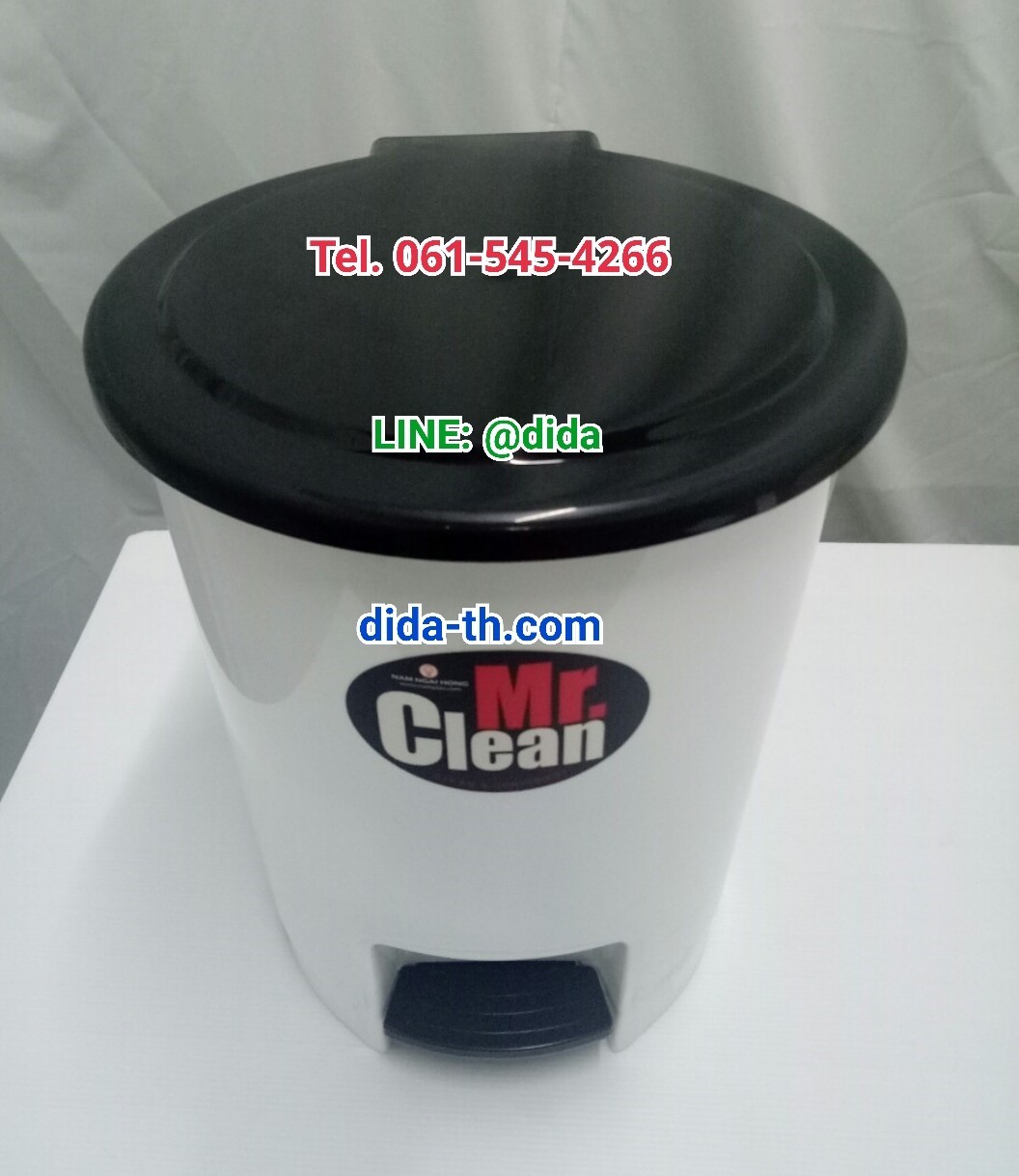 ถังขยะเท้าเหยียบ พลาสติก ทรงกลม 12 ลิตร