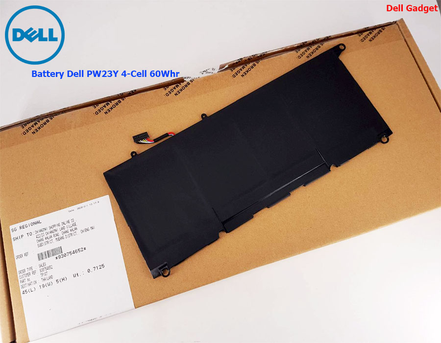 Battery Dell XPS 13 รุ่น 9360, 4-Cell, 60Wh, แบตเตอรี่ Dell PW23Y ของแท้รับประกันศูนย์ Dell Thailand On-site Service
