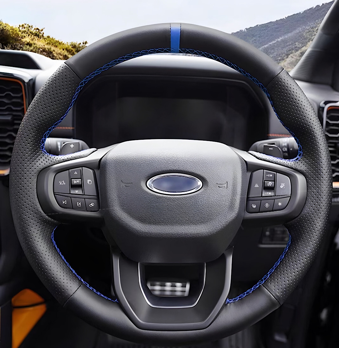 หนังหุ้มพวงมาลัยฟอร์ด Next Gen Everest แบบเข้ารูป รุ่น Raptor Style