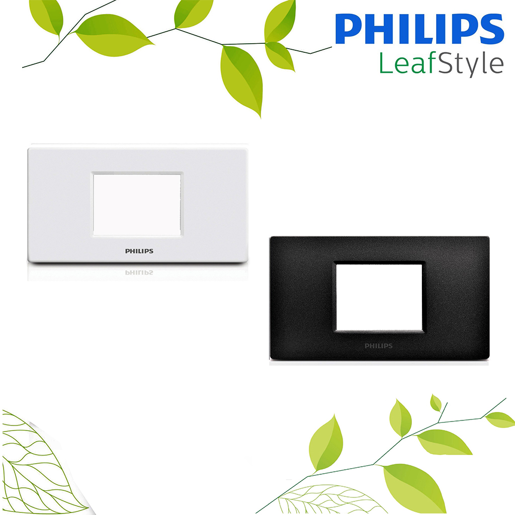 หน้ากาก ฝา 2 ช่อง ไม่เว้นระยะ ฟิลิปส์ รุ่นลีฟ LeafStyle 2M Cover PHILIPS