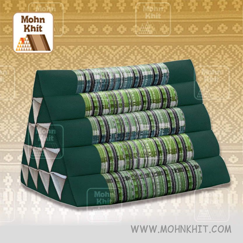 หมอนสามเหลี่ยม15ช่องเดี่ยวงานดีไซด์ 52cmx36cmx32cm// Thai Tri-angle Cotton kapok 100%Traditional Floor Cushions .