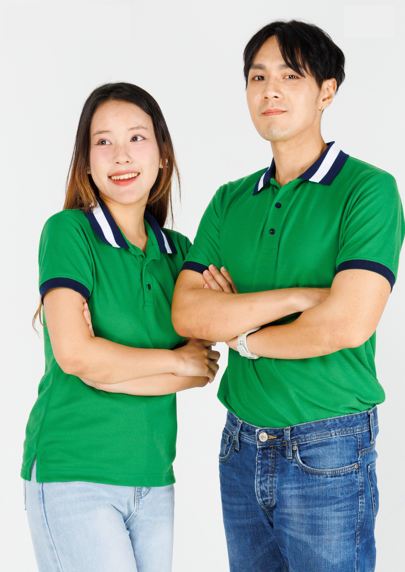 HBP POLO เสื้อโปโล เสื้อคอปก ยูนิฟอร์ม สีเขียวสดปกกรมท่าขาว