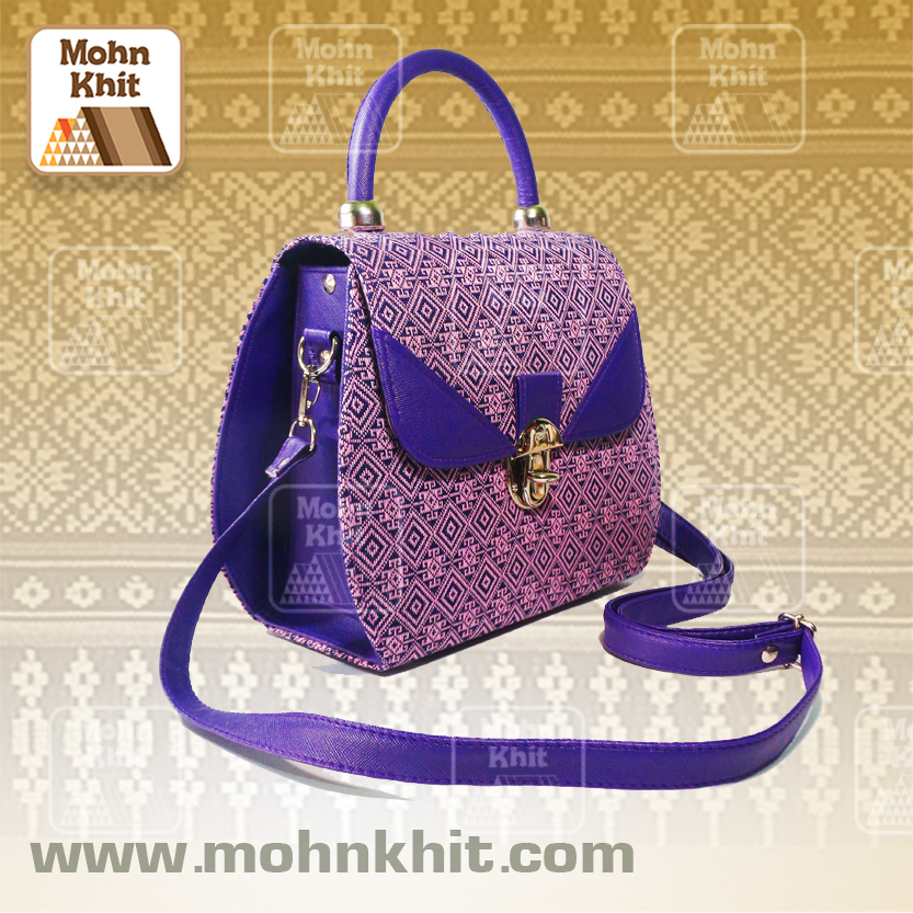 กระเป๋าผ้าทอลายตะขอ กระเป๋าถือ กระเป๋าหิ้ว 11x27x16 Cm//Khit Bag, Tote Bag, Tote Bag