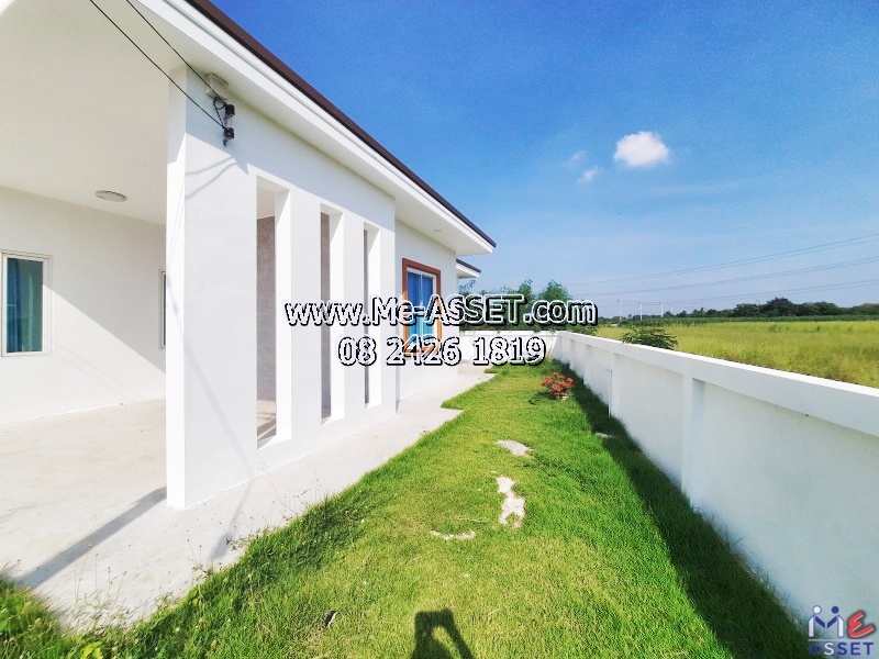 ขายบ้านเดี่ยวสไตล์นอร์ดิก ย่าน เลียบคลองชลประทาน ทุ่งบัว กำแพงแสน นครปฐม : ใกล้มหาวิทยาลัยเกษตรศาสตร์ กำแพงแสน : 1 ชั้น 54.4 ตร.วา