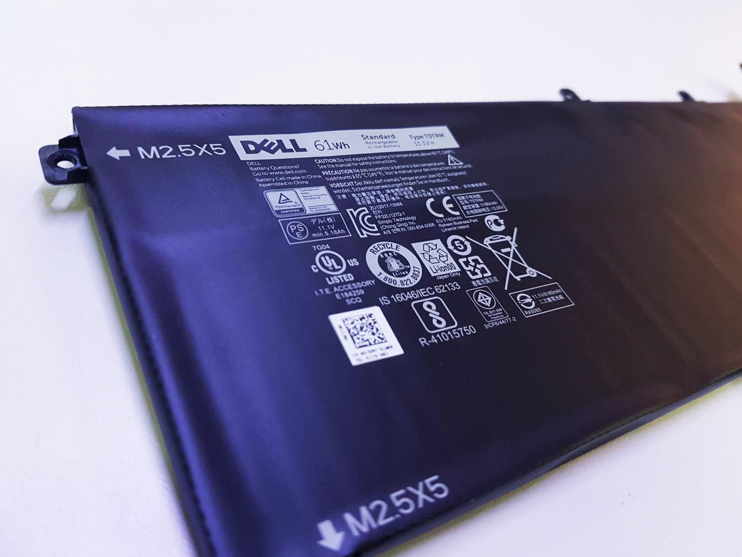 Battery Dell Precision M3800 6-Cell, 61Whr แบตเตอรี่ T0TRM ของแท้รับประกันศูนย์ Dell Thailand On-site Service