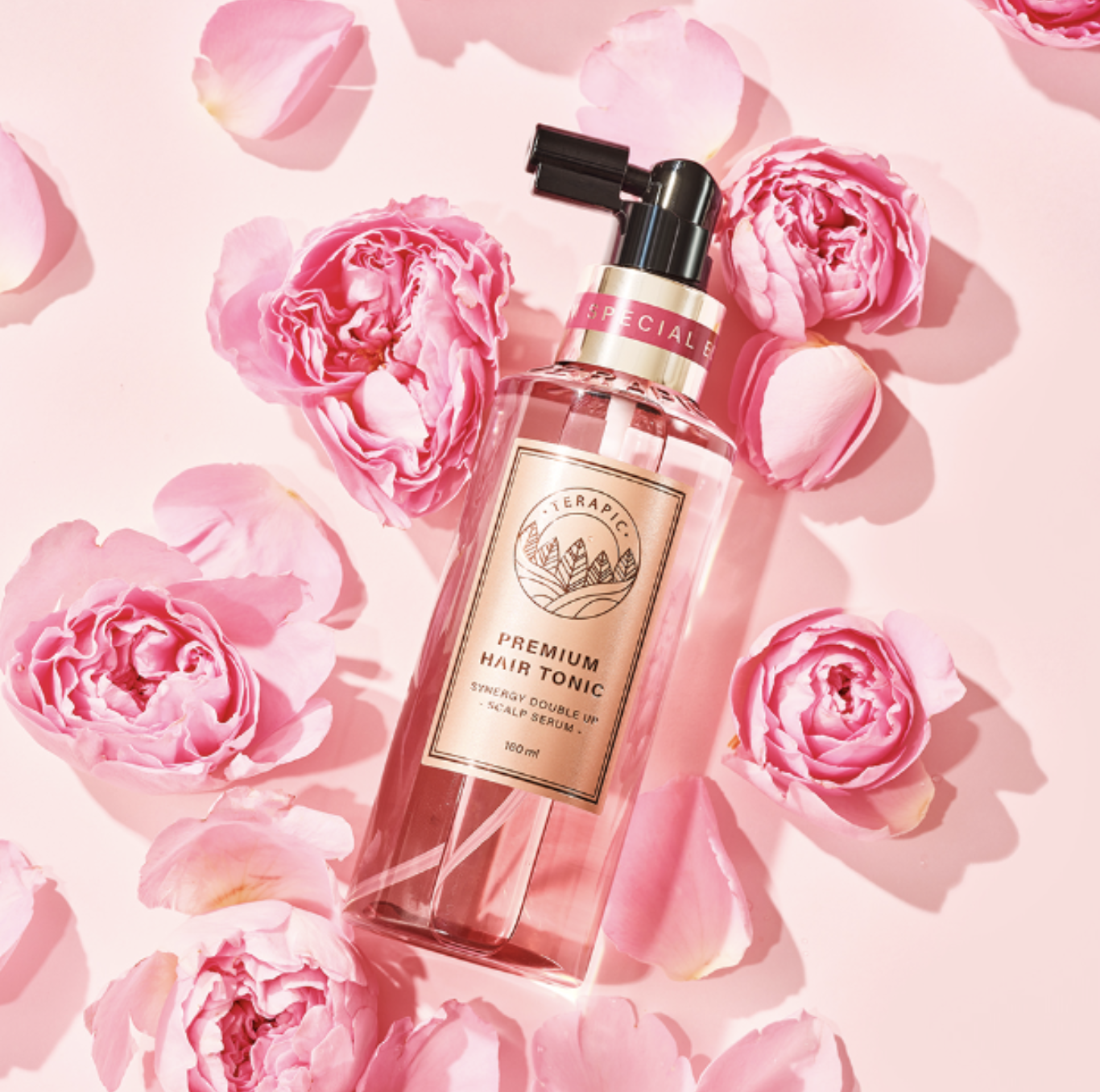 Terapic Premium Hair Tonic Synergy Double Up Scalp Serum 160ml. ชมพู