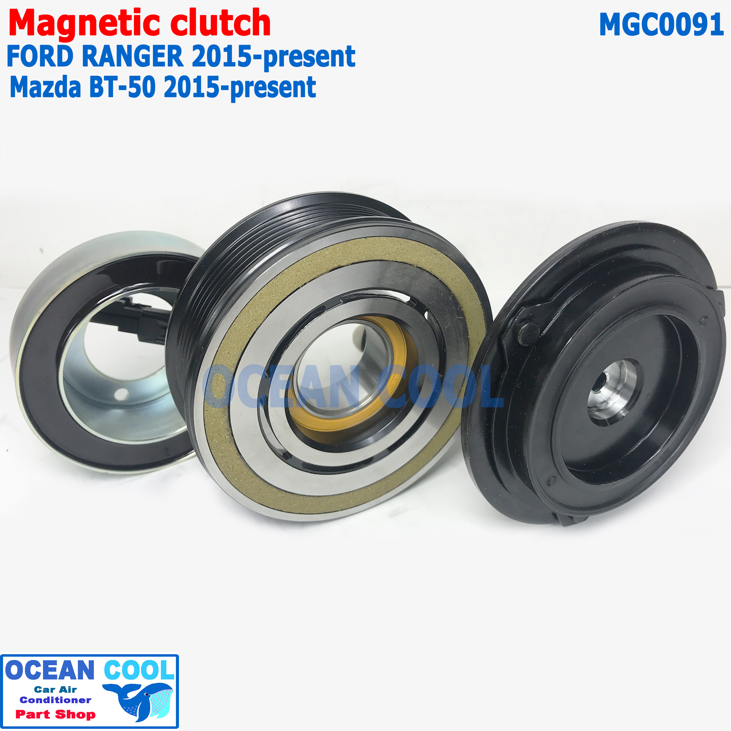 คลัชคอมแอร์ ฟอร์ด เรนเจอร์ มาสด้า บีที50 โปร 2015 - ปัจจุบัน MGC0091 ลูกปืนNSK Compressor Clutch Ford Ranger Mazda BT-50 2015-present หน้าครัชคอมแอร์ ชุดคลัช มู่เล่คลัช