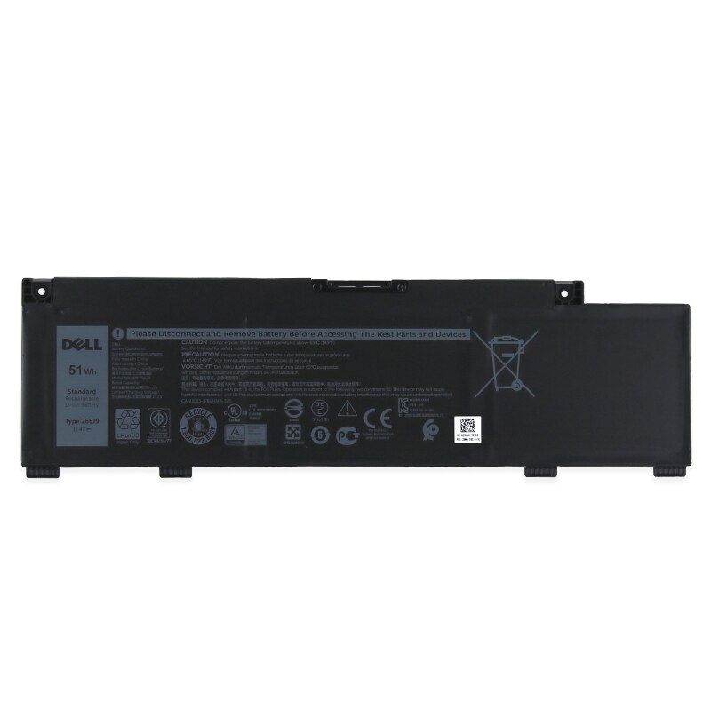 Battery Dell G Series G3 3590, 3-Cell, 51Wh, แบตเตอรี่ Dell G ซีรีย์ G3 266J9 ของแท้รับประกันศูนย์ Dell Thailand On-site Service