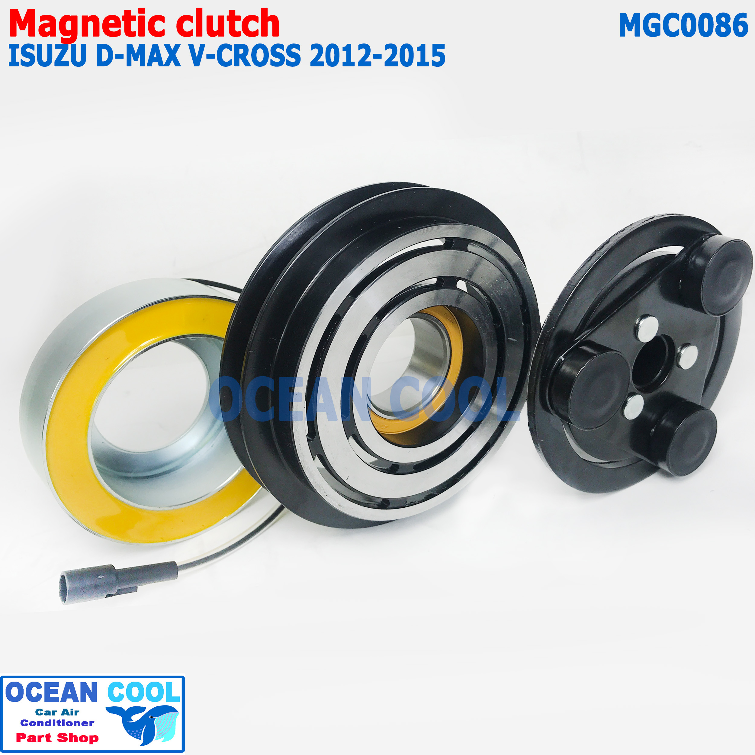 คลัชคอมแอร์ อีซูซุ ดีแมกซ์ วีครอส 2012 - 2015 ลูกปืน NSK แท้ MGC0086 AC Compressor Clutch Isuzu D-Max V-Cross เครื่อง คอมมอลเรล Ddi หน้าครัชคอมแอร์ ชุดคลัช มู่เล่คลัช