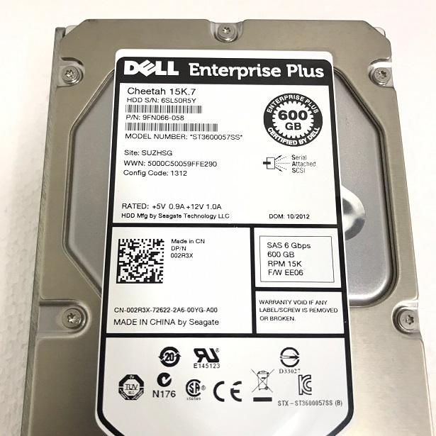 REF, Dell 002R3X [TorCompTH Thailand - ขาย จำหน่าย ราคา] Dell 600GB 15K SAS 3.5IN HDD for Dell Compellent SC200, Dell EqualLogic