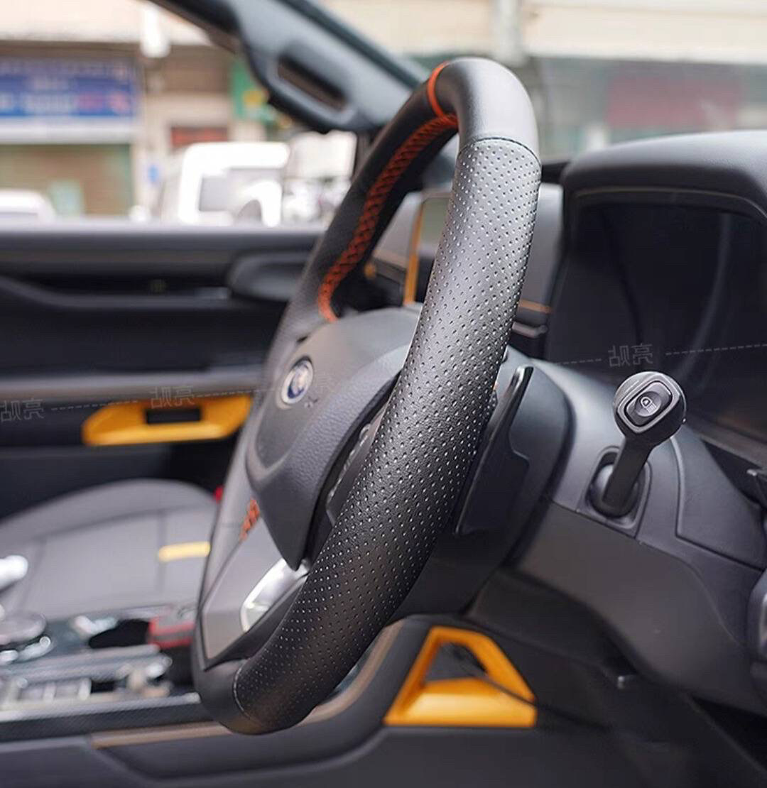 หนังหุ้มพวงมาลัยฟอร์ด Next Gen Ranger แบบเข้ารูป รุ่น Raptor Style