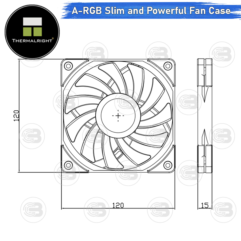 [CoolBlasterThai] Thermalright TL-C12015W-S A-RGB Slim Fan Case (size 120 mm.) ประกัน 3 ปี